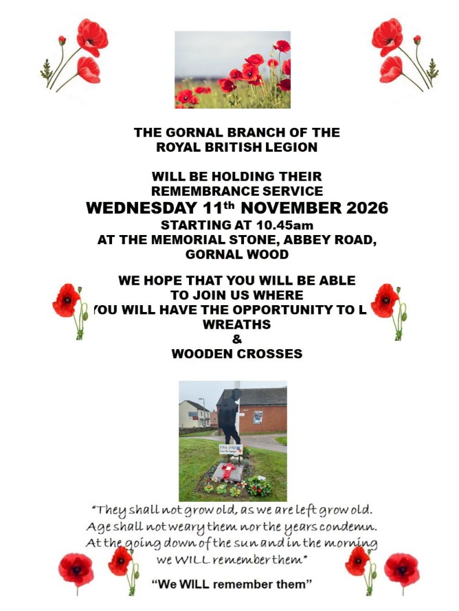 Memorial Stone - Gornal Royal British Legion Remembrance Service